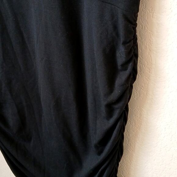 Athleta Drapes Crew Dress Black Ruched Sides - Picture 5 of 6